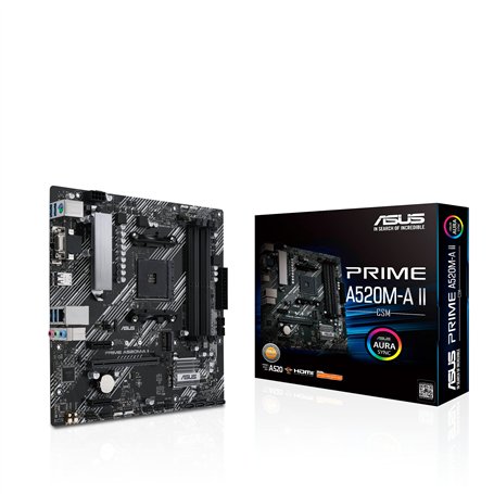 ASUS Prime A520M-A II/CSM AMD AM4 (3e génération Ryzen) Carte mère Commerciale microATX (mémoire ECC