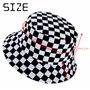 MengH-SHOP Chapeau de Seau Réversible Noir et Blanc Imprimé à Carreaux Chapeau de Pêcheur en Coton Unisexe Pliable Chapeau de So