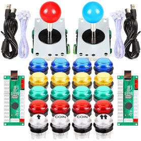 EG STARTS Arcade Classic Kit DIY Pièces USB LED Encoder pour PC Console Jeux 2x 8 voies Joystick 20 x 5 V Boutons lumineux lumin