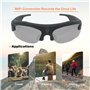 Hereta Lunettes de soleil de sport avec caméra Wifi HD 4K - Avec protection UV400 - Verres polarisés pour sports de plein air - 