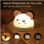 Veilleuse Enfant 3-en-1 Réveil et Veilleuse 7 Couleurs LED Portable Bawoo Gollum Souris Horloge de Chevet en Silicone Luminosité