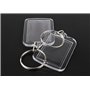 Porte-clés Photo Vierge, 30 Pièces Porte-clés en Acrylique Transparent avec Insertion Photos Double Face Personnalisées Porte-cl