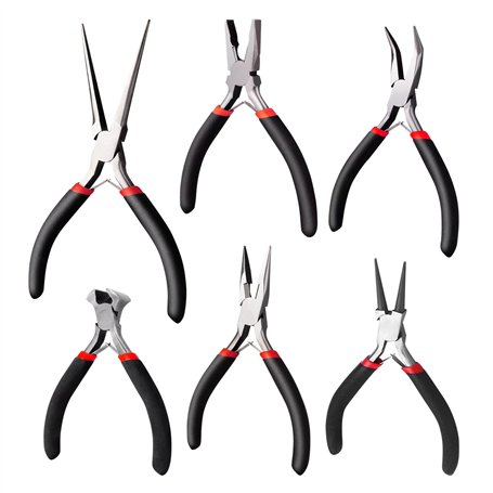 6 pièces mini set de pinces avec sac Contient des pinces pointues