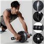 Roue Abdominale - AB Roller - Appareils de Fitness pour Abdominaux - Roue Antidérapante pour Abdominaux - Tapis pour Genoux - Fi