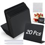 Ardoise - mini ardoise 100 x 75 mm - marque-place et porte-nom de table - 20 ardoises effaçables avec 2 craies et 1 chiffon de n