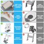 Snarflun Reducteur Toilette Enfant, Siège de Toilette Enfant Réglable en Hauteur Pliable avec Marches, Réducteur WC Enfant Siege