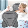 Oreiller de Bain Ergonomique 4D avec 6 Ventouses Antidérapantes