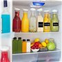 Lot de 2 carafes en plastique de 1,5L avec couvercles à clapet blancs, carafe pour eau, carafe pour jus, adaptée pour eau, jus, 