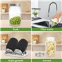 2 germoir à graines - Pot pour Germination 32oz - Matériau en Verre - avec Couvercle en Acier Inoxydable, Support et Plateau en 