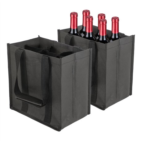 Sac à Bouteilles – Range Bouteille et Cabas – Porte Bouteille Vin – Porte Bouteilles –2 Pièces Rangement Sac de Courses Résistan
