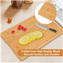 Lot de 3 planches à découper en bambou – Tailles (38 x 25 cm / 30 x 20 cm / 22 x 15 cm) – 1,5 cm d'épaisseur – Avec rainure à ju