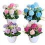 XIAQICA 4 Pièces Mini Plantes artificielles en Pot Petite Chrysanthème Boule Fleurs Artificielle Plastique Fleur Plante en Pot I