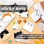 Lot de 12 notes autocollantes pour enfants - Bloc-notes mignons - Bloc-notes - Petit bloc de notes - Motif chat de dessin animé 