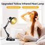 Rkdely Lampe Infrarouge Chauffante, Lumière Rouge Thérapie avec Grille De Protection - Jaune 150W à Température Réglable pour So
