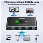 Commutateur USB KVM Switch 4 Ports Pour 2 PCs