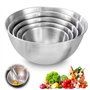 Lot de 5 bols mélangeurs en acier inoxydable - Saladiers en acier inoxydable - Bol mélangeur - Bol de cuisine - Bol de service -