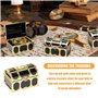 Neikafan 12 Pièces Mini Coffre Trésor Pirate Plastique,12 Pierre Precieuse Enfant et 12 d'or Pièces de Monnaie Coffre Pirate Pet