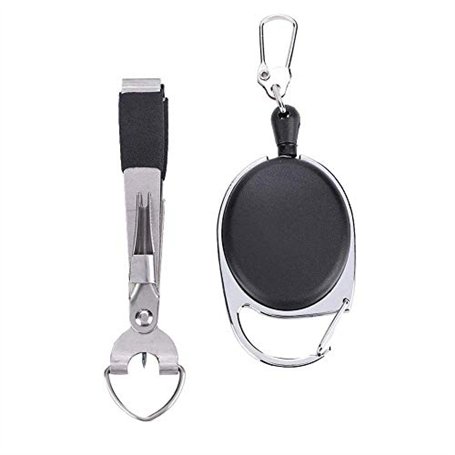 Outils de Noeud Rapide de Pêche à la Mouche Rétracteur Zinger et Ligne de Pêche Fermeture à Glissière en Acier Inoxydable Multif