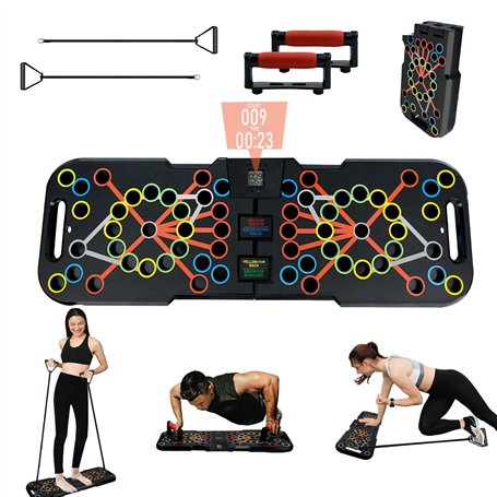 Surplex 41 en 1 Push Up Musculation Push Up Board avec Poignée Compteur Intelligent＆Bande de Résistance Pliable Planche et Appar