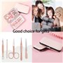 JeoPoom Ensemble de Manucure[7 Pcs], Kit de Coupe-Ongles, Kit Pedicure, Trousse de Pédicure Manucure, Professionnel Acier Inoxyd