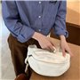 Eniyou Sac Banane Velours Côtelé Femme pour Shopping, Sorties, Voyages et Travail - Sac De Voyage avec Sangle Réglable (WeiB)