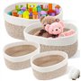 Lot de 4 Panier Rangement Tissé en Corde Coton