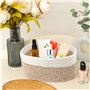 Lot de 4 Panier Rangement Tissé en Corde Coton, Panier en Corde de Coton Empilables Corbeille Rangement Panier Table a Langer Pa
