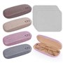 NVIYAM 4 Pcs Étui à Lunettes Rigide avec 4 Pcs Chiffon en Microfibre