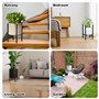 NVIYAM Support de fleurs, réglable, en métal, noir, pour l'intérieur et l'extérieur, pour pots de fleurs de 20 à 35 cm