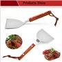 Spatule BBQ 2 pièces Spatule à Gril Spatule Barbecue Plancha Barbecue Plate Spatule en Acier Inoxydable avec Manche en Bois Spat