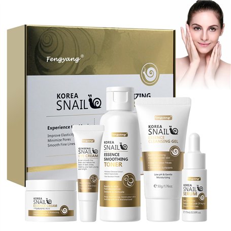 Fengyang® Coffret 5 Pcs Snail Facial Skincare