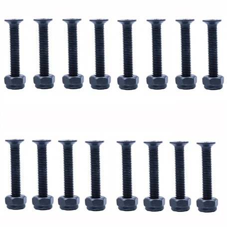 ANCLLO Lot de 16 vis de rechange pour skateboard et longboard - 35 mm - Noir