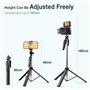 Vinabo Trepied Smartphone, 160CM Trepied Iphone, Extensible Perche a Selfie Stick, Trepied Telephone Portable Rotation 360° avec