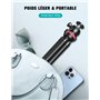 CIRYCASE Trepied Smartphone, Rotatif à 360° Flexible Mini Trépied Support pour Appareil Photo avec Télécommande Bluetooth, Perch