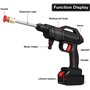 Alimenté par Pile Nettoyeur Haute Pression sur Batterie, 90Bar Pistolet à Eau Portable Pression sans Fil avec 5m Conduites d'eau