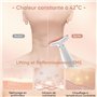Appareil Massage Anti Rides Visage: 6 modes 7 LED Masseur Facial Double Menton Lifting Électrique 4 niveaux d'intensité - 42°C A