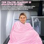 WIYETY Couverture de voyage avion - Coussin transformable 2 en 1 - Couverture d'avion portable avec fixation de valise - Pour bu