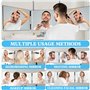 Vautvis Miroir 360 Coiffure, Miroir Coiffure Homme, Miroir 3 Voies, Coupe-Selfie à 360 Degrés, avec Crochets, Hauteur Réglable, 