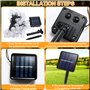 BBLTIFF 12M 60 LED Guirlande Lumineuse Exterieure, IP65 Étanche 8 Modes Guirlande Solaire Exterieur, Lampe Solaire Exterieur Dec
