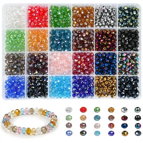 Lot De 1200 Perles De Verre à Facettes