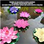 Lot de 8 fleurs de lotus artificielles - Décoration de piscine - Fleurs de lotus artificielles - Décoration de bassin en plein a