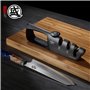 MITSUMOTO SAKARI Couteaux Professionnel à 3 Niveaux Eguiseur de Couteau Japonais avec Poignée à Angle Réglable Affuteur Multifon