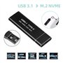 Boîtier M.2 SSD NVME(Not NFGG)，USB Adaptateur Externe USB3.1 Gen2 USB-C Boîtier Disque Dur pour M.2 PCIe NVME M-Key 2230/2242/22