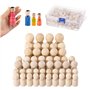 MumdoYAL 50 Pièces 4 tailles，Figurines en bois à peindre