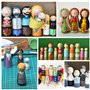 MumdoYAL 50 Pièces 4 tailles，Figurines en bois à peindre, ，Poupée en bois à broche - Figurine en bois non finie pour loisirs cré