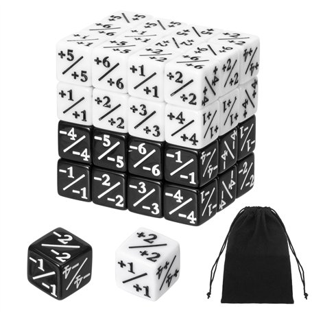 MumdoYAL 48 PCS Compteurs de Dés(Noir+Blanc)
