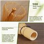 Zanfqvo Fouet à Matcha en Bambou - Naturel Matcha Fouet, 100 Branches - Accessoires pour Cérémonie du thé Japonais