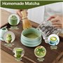 Zanfqvo Fouet à Matcha en Bambou - Naturel Matcha Fouet, 100 Branches - Accessoires pour Cérémonie du thé Japonais