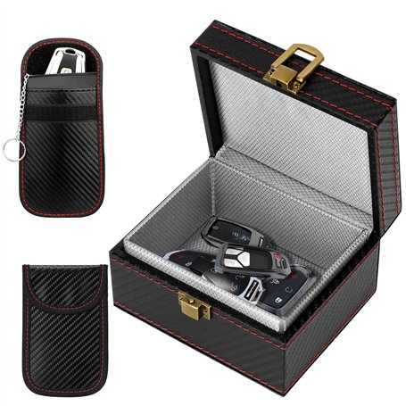 Boîte Anti RFID & Lot de 2 Signal Blocage Faraday Pochette Sac