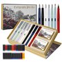 GC QUILL Lot de 7 stylos plume de calligraphie avec différentes pointes et 40 cartouches d'encre pour débutants MU-09